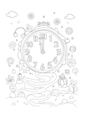 Seasonal Clock with Spring, Summer, Autumn, and Winter Faces