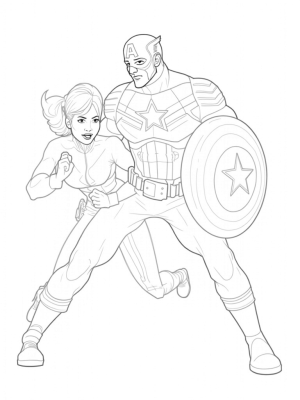 Captain America and Black Widow in Action