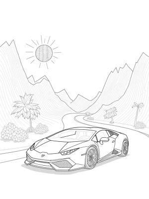 Sleek Lamborghini on a Winding Road