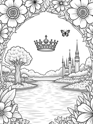 Magical Garden with Candy Castle and Crown