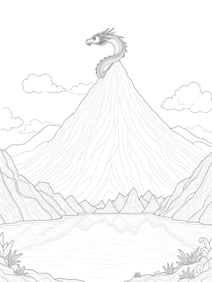 Majestic Dragon Coiling Around Mountain Peak
