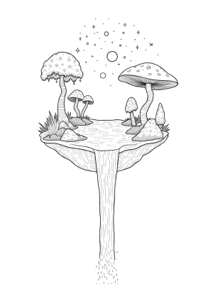 Twilight Floating Island with Enchanted Creatures