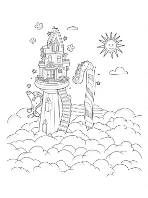 Dreamhouse on Clouds with Candy Cane Pillars