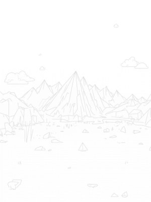 Triangular Mountains and Crystal Lake Scene