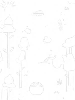 Boba Tea Garden with Floating Cups and a Teapot Waterfall