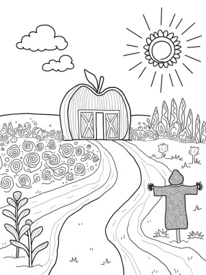 Magical Apple Barn and Colorful Carrot Path
