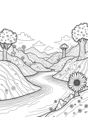 Patchwork Hills and Paintbrush Trees