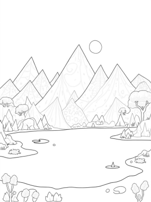 Triangular Wonderland: Mountains, Lakes, and Trees