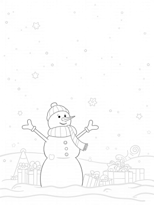 Giant Snowman in a Candy Cane Winter Wonderland