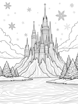 Majestic Ice Palace on a Frosty Mountain