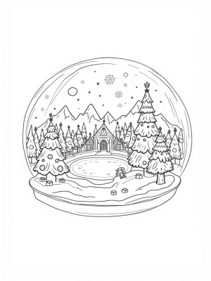 Holiday Village in a Snow Globe
