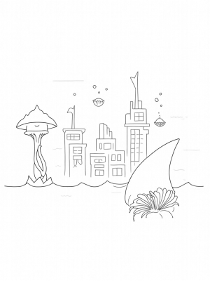 Underwater City with Coral Skyscrapers and Jellyfish Lanterns