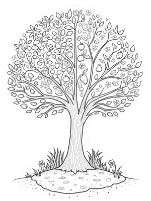 Four Seasons Tree with Seasonal Plants
