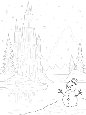 Ice Castle Under the Starry Sky