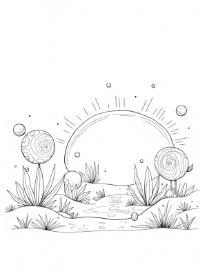 Floating Circles in a Colorful Garden