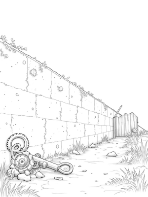 Colossal Wall with Giant Key and Titan Silhouettes
