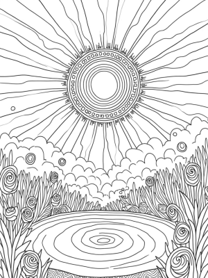 Oversized Circle Garden with Mandala Sun
