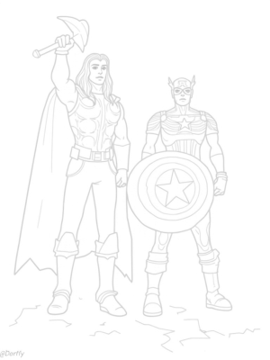 Thor and Captain America Unite in Battle