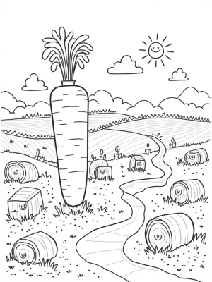 Giant Carrot and Oversized Vegetables on the Farm