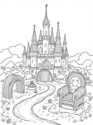 Candy Castle with Cupcake Bridge