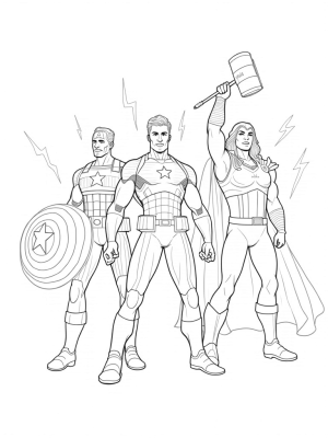 Avengers Assemble: Iron Man, Captain America, and Thor Ready for Battle