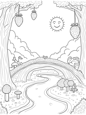 Giant Fruit Orchard with Chocolate River and Tea Party