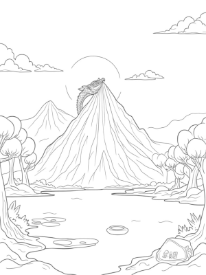 Majestic Dragon Coiled Around a Crystal Peak