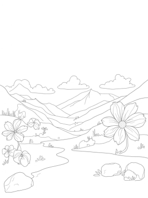 Oversized Flowers and a Silver River