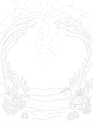 Underwater Kelp Forest with Playful Dolphins and Coral Reef