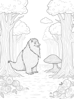 Gruffalo-Shaped Rock in a Twisted Forest Clearing