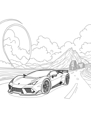 Futuristic Lamborghini in a Chrome Tunnel