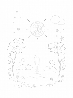 Oversized Flowers and a Sunny Pond