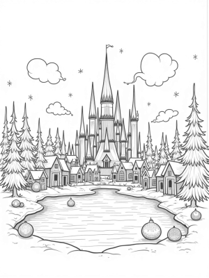 Ice Castle Holiday Village with Crystalline Trees