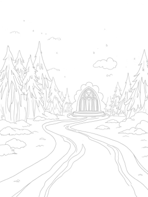 Majestic Ice Castle in a Frosty Landscape