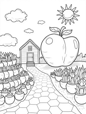 Apple-Shaped Barn and Spiral Vegetable Garden