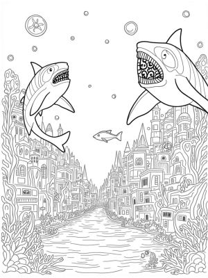 Underwater City of Coral and Sharks