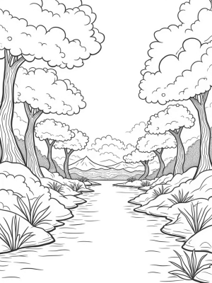 Tranquil Valley with Cotton Candy Clouds