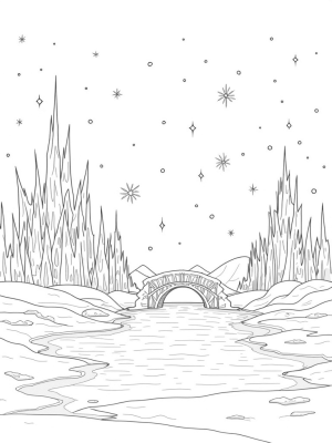 Magical Ice Castle with Mythical Creatures