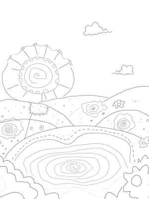 Oversized Circles in a Whimsical Garden