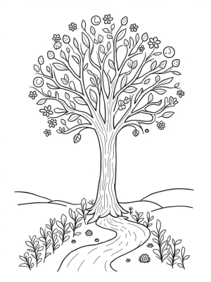 Four Seasons Tree with Whimsical Details