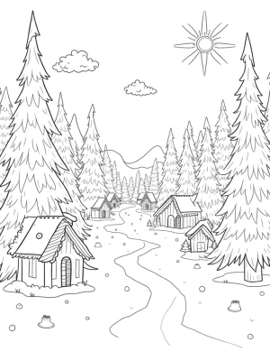 Candy Cane Forest with Gingerbread Houses