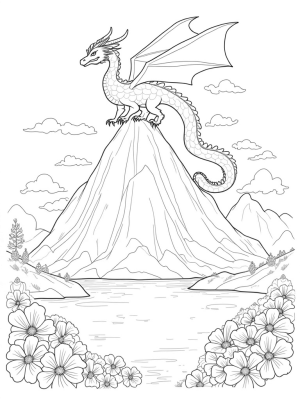 Majestic Cloud Dragon Over Mountain Lake