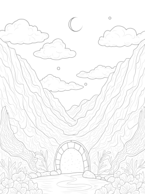Dragon Scale Mountains with Floating Orbs
