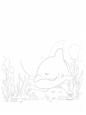 Smiling Shark and Colorful Coral Castle