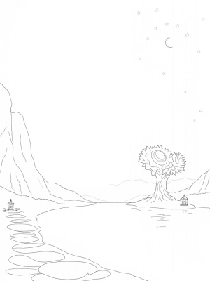 Serene Lake Surrounded by Majestic Mountains