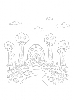 Easter Egg Garden with Bunny Burrow