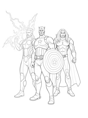 Avengers Assemble: Captain America, Iron Man, and Thor Ready for Battle
