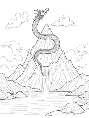Majestic Dragon and Mountain Peak