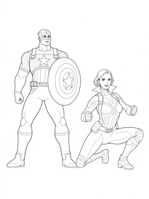 Captain America and Black Widow Team Up in Action