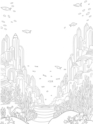 Underwater City of Dolphin Skyscrapers